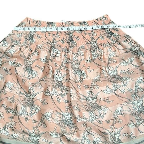 Sophie Max Pink And Gray A-line Floral Skirt, Size M - Picture 5 of 7
